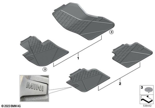 Mini genuine rear floor mats - mini,