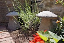 Mushroom staddle stone Garden ornament,Toadstool antique style garden support -M