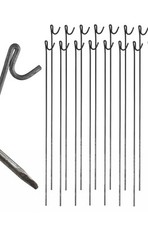 10x Steel Metal Barrier Fencing Fence Pins 1200mm x 8mm Non Galvanised Road Pins
