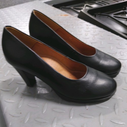 Cabin crew heels black leather - heels,