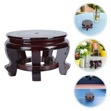  Wood Plant Riser Stand: Round Table Bonsai Holder Potted Display Shelf Garden