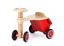Vilac Postman Ride On Tricycle Red Wooden Toddler Balance Trike