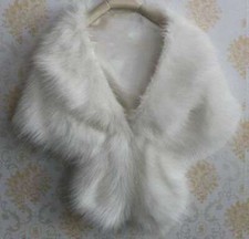 Bridal Bolero Shrug Stole Wrap Women Faux Fur Shawl Warm Shawl Party Coat Jacket