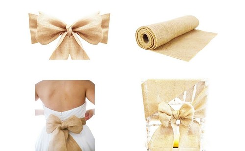 Hessian jute chair sashes - hessian,