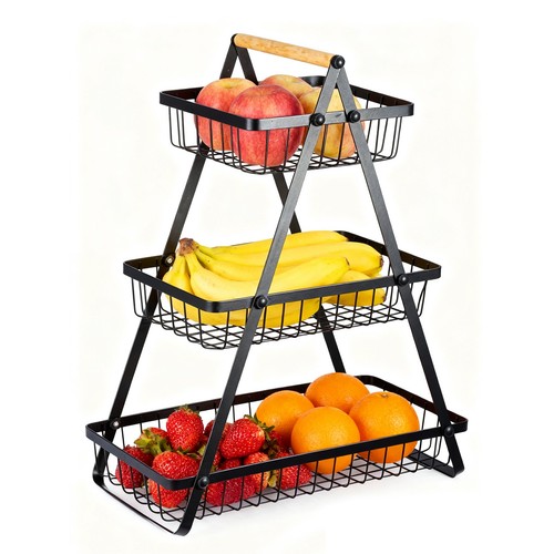 Tier fruit basket - fruit, black
