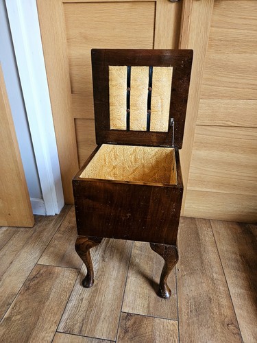Antique mahogany sewing box - mahogany,