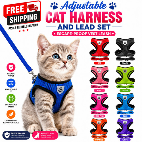 Adjustable cat harness and - harness,