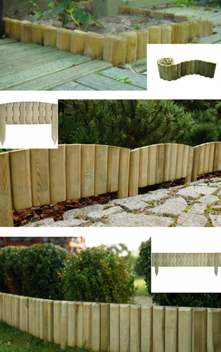 Wooden edge log - wooden, garden