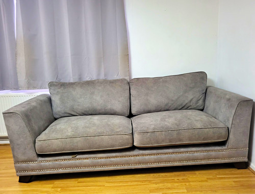 Dfs grey fabric seater - fabric, 4+3-seater