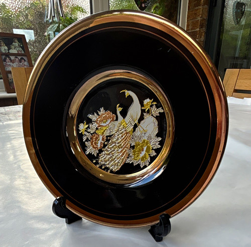 Chokin art black - 24k, gold