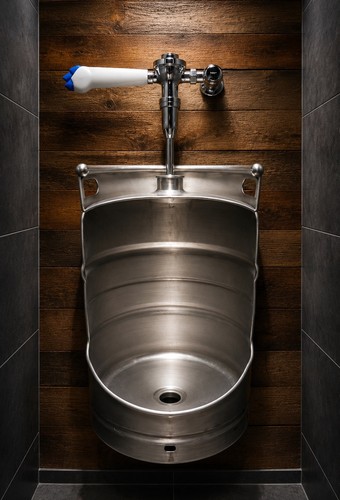Custom keg urinal from beer - keg,