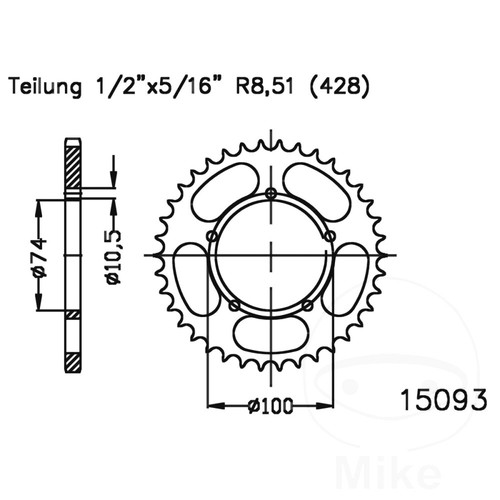 Rear sprocket 428 - rear, t