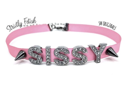Pink sissy choker necklace - pink,