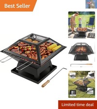 Square fire pit bbq grill - fire,