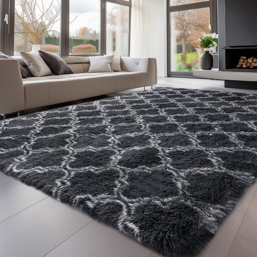 Fluffy rugs large shaggy rug - rugs,