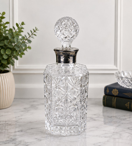 Cut crystal whisky decanter - crystal,
