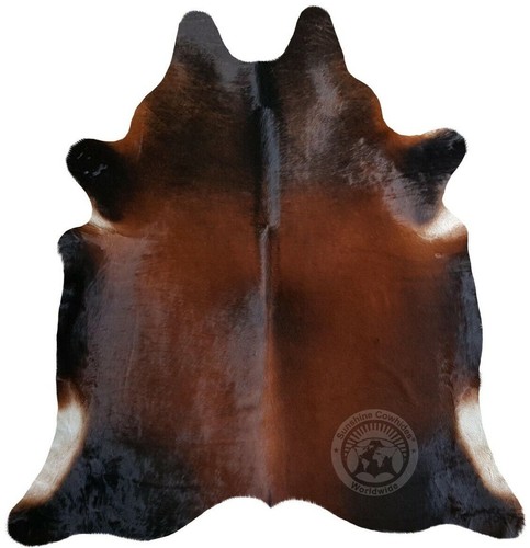 Real cowhide rug mahogany - cowhide,