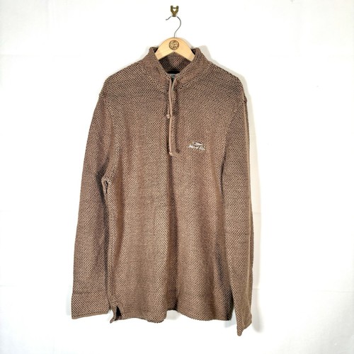 Weird fish jumper mens brown - jumper,