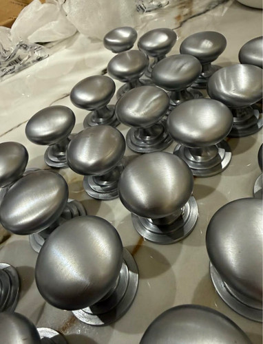 Satin silver metal round - metal,