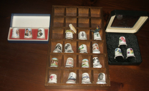 Vintage wooden thimble - vintage, display