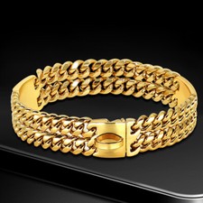 Double Gold Chain Dog Collar