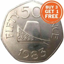 GUERNSEY 50P FIFTY PENCE 1969 TO 2012 CHOICE OF DATE  OLD AND NEW