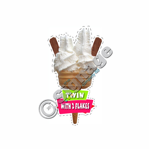 Ice cream van sticker twin - ice,