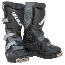 Wulfsport Cub LA Motocross Boots Off Road Enduro Kids Youth Quad Boot Black