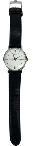 Bulova stainless steel leather - stainless,