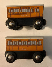 2 Thomas Tank Engine Friends Annie Clarabel Carriages Wooden Train Brio (30)