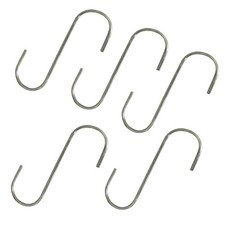 (5) 5" Steel S-Hooks For Various Household and Yard & Garden Applications