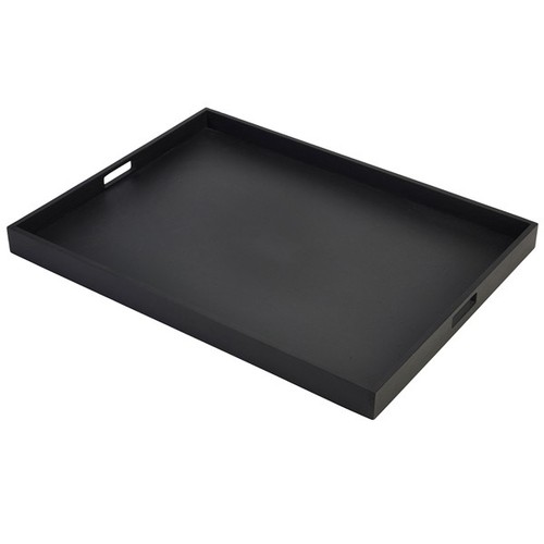 Tray black solid acacia wood - tray,