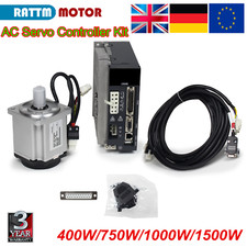 「UK」 1.5KW 1KW 400W 750W AC Servo Motor Driver Controller CNC Kit 3000RPM 6N.m