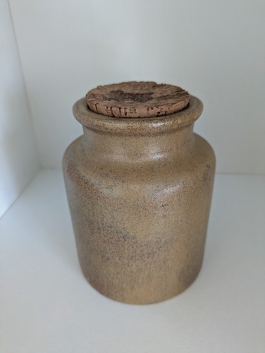 Stoneware jar wirh cork - stoneware,