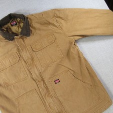Wrangler Workwear Brown Canvas Jacket XL Corduroy Collar Heavy Duty Barn Coat