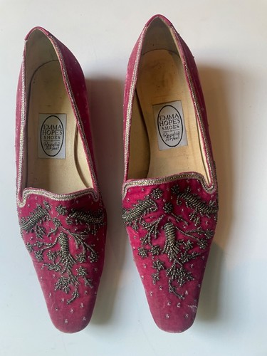 Emma hope pink velvet beaded - pink,