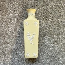 Wedgwood Jasperware  Rare Primrose yellow Tube Vase Prunus Flowers 