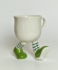 CARLTON WARE  - WALKING WARE Tea Cup with Green Shoes & Checked Socks  12cm RARE