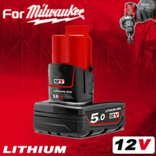 Genuine For Milwaukee M12 LI-ION XC 5.0Ah High Capacity Battery 12V 48-11-2402