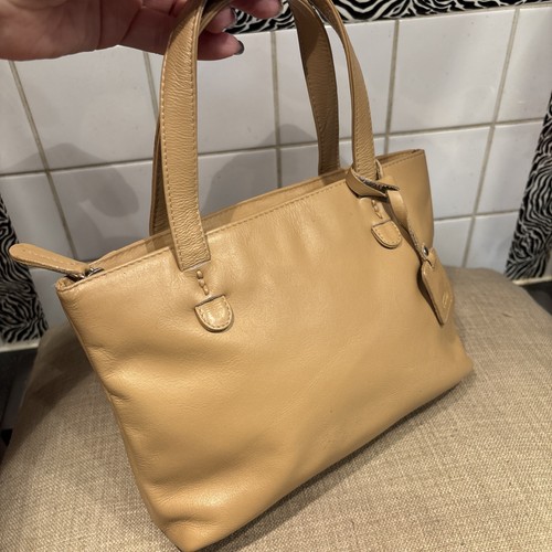 Tula small beige leather grab - small,