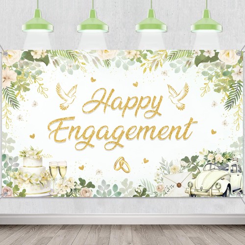 Happy engagement banner party - engagement,