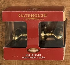 Gatehouse Solid Brass Bed & Bath Entry Sets Door Knobs Oval NO HARDWARE Open Box