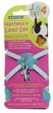 Ancol Soft Polyester Rabbit Harness & lead set Polka With Trigger Latch Hook