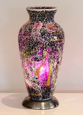Purple Mosaic Glass Vase Table