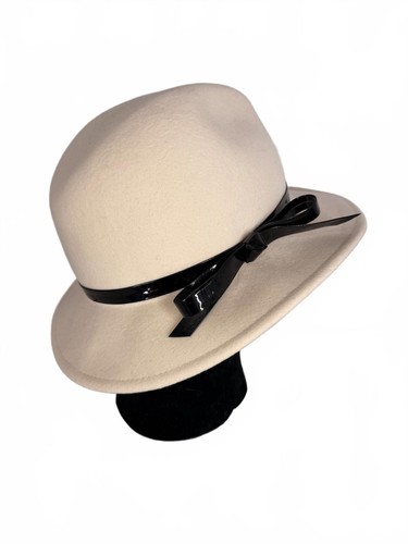 Scala 100 wool cream fedora - wool,