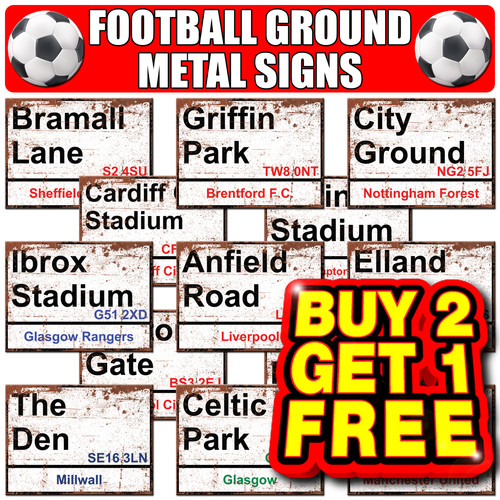 Football metal signs - football,