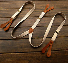 BDXJ2536 Mens Unisex Fashion Style Adjustable Six Button Holes Suspenders Braces
