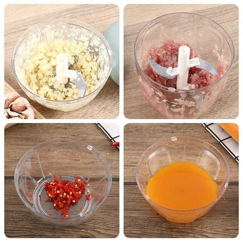 Manual meat mincer - meat, garlic