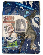 Star Wars Clone Jedi Pair Set of Curtains Light/Dark Bedroom Blue 66x54" NEW