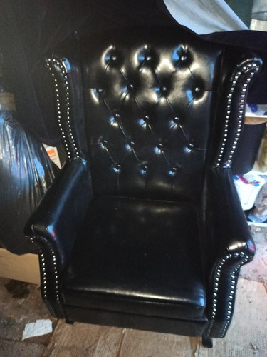 Lounge chair black leather - lounge,
